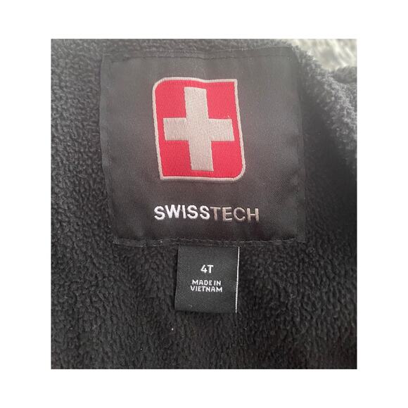 SwissTech Unisex Toddler Size 4T Coat Red Black Buffalo Plaid Fleece Lined Warm - Picture 3 of 6